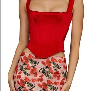 House of CB Red Satin Corset